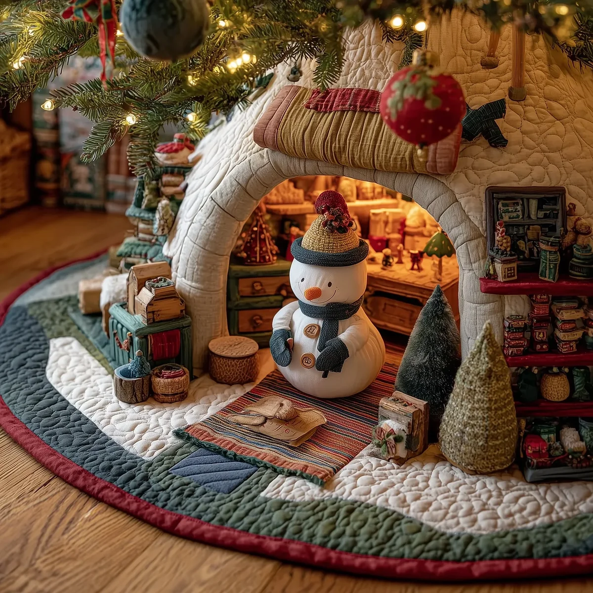 Frost Friend Quilted Tree Skirt Christmas Gift