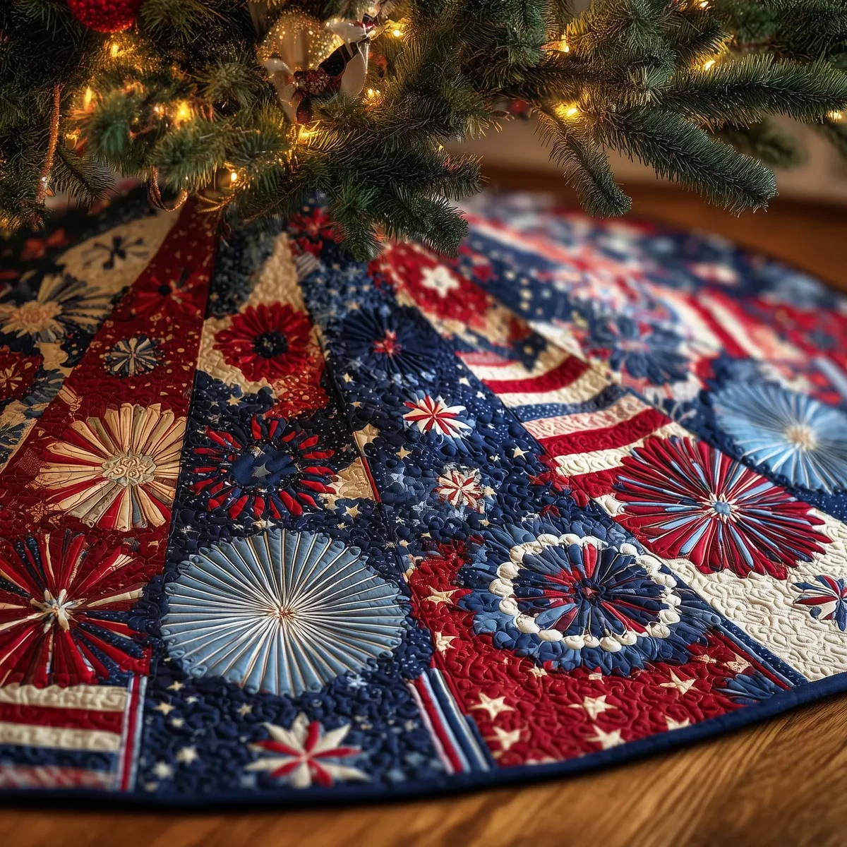 Woven Valor Quilted Tree Skirt Christmas Gift