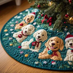 Snowball Squad Quilted Tree Skirt Christmas Gift