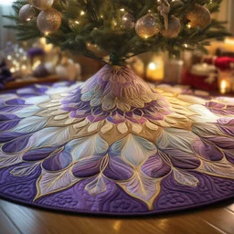 Twilight Petal Quilted Tree Skirt Christmas Gift
