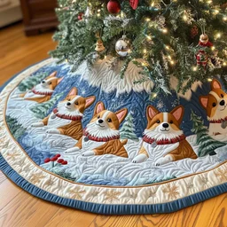 Let It Snow Quilted Tree Skirt Christmas Gift