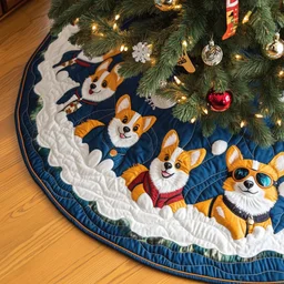 Winter Adventure Quilted Tree Skirt Christmas Gift