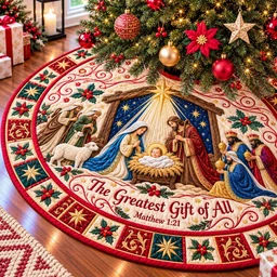 Nativity Manger Grace Quilted Tree Skirt Christmas Gift