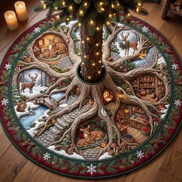 Woodland Creek Quilted Tree Skirt Christmas Gift