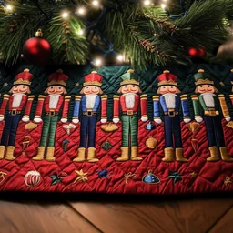Nutcrackers Quilted Tree Skirt Christmas Gift