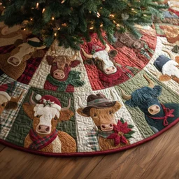 Western Party Quilted Tree Skirt Christmas Gift