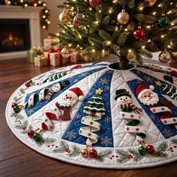 Merry Crochet Quilted Tree Skirt Christmas Gift