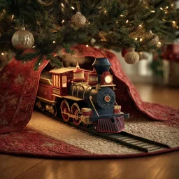 Red Express Quilted Tree Skirt Christmas Gift
