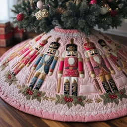 Nutcracker Parade Quilted Tree Skirt Christmas Gift