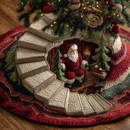 Santa Workshop Quilted Tree Skirt Christmas Gift