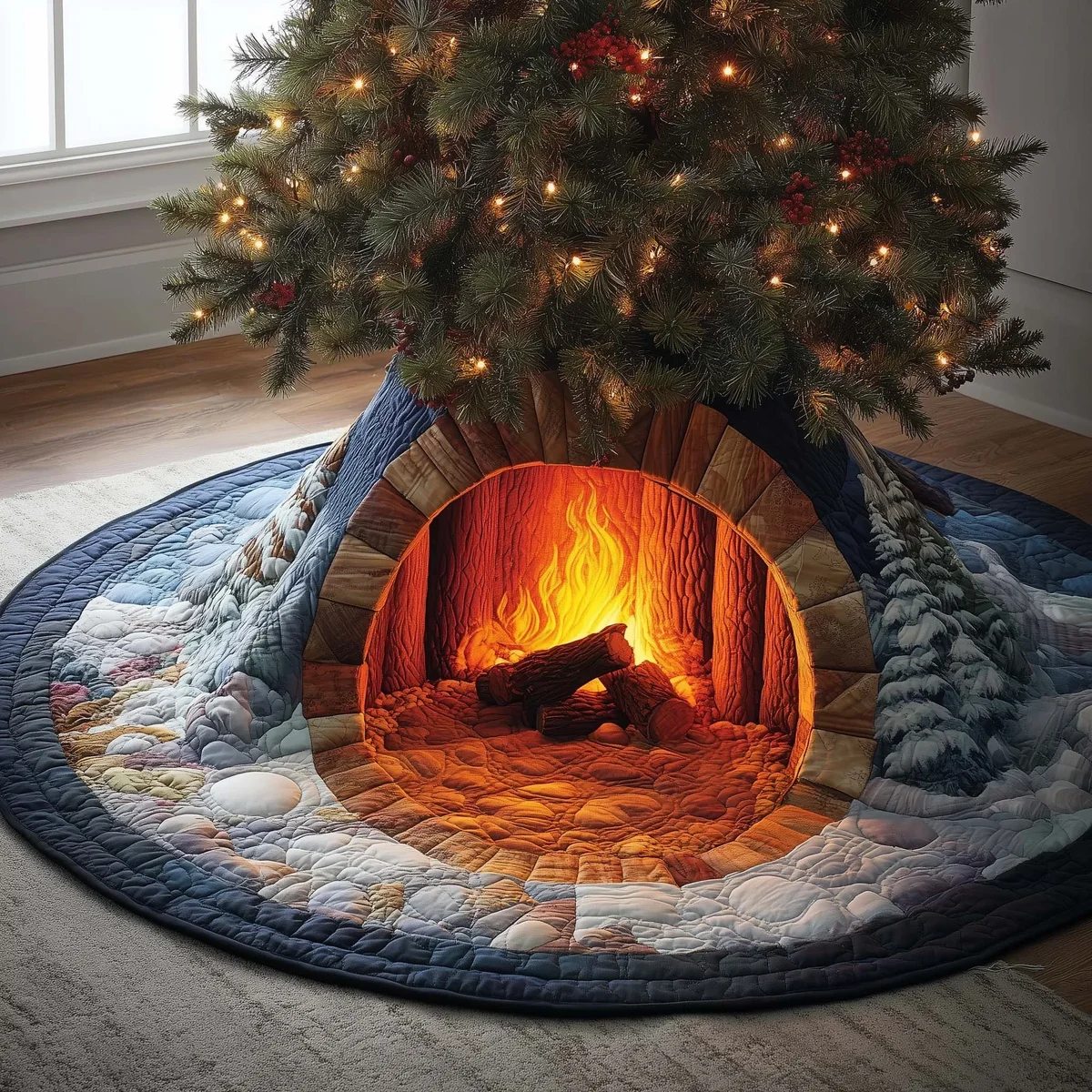 Winter Hearth Quilted Tree Skirt Christmas Gift