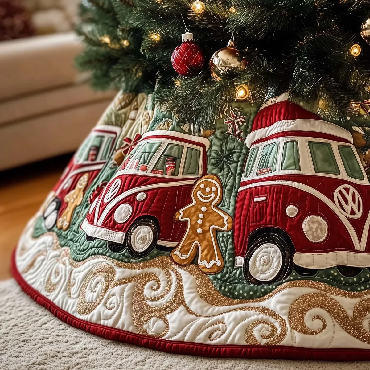 Joyful Journey Quilted Tree Skirt Christmas Gift