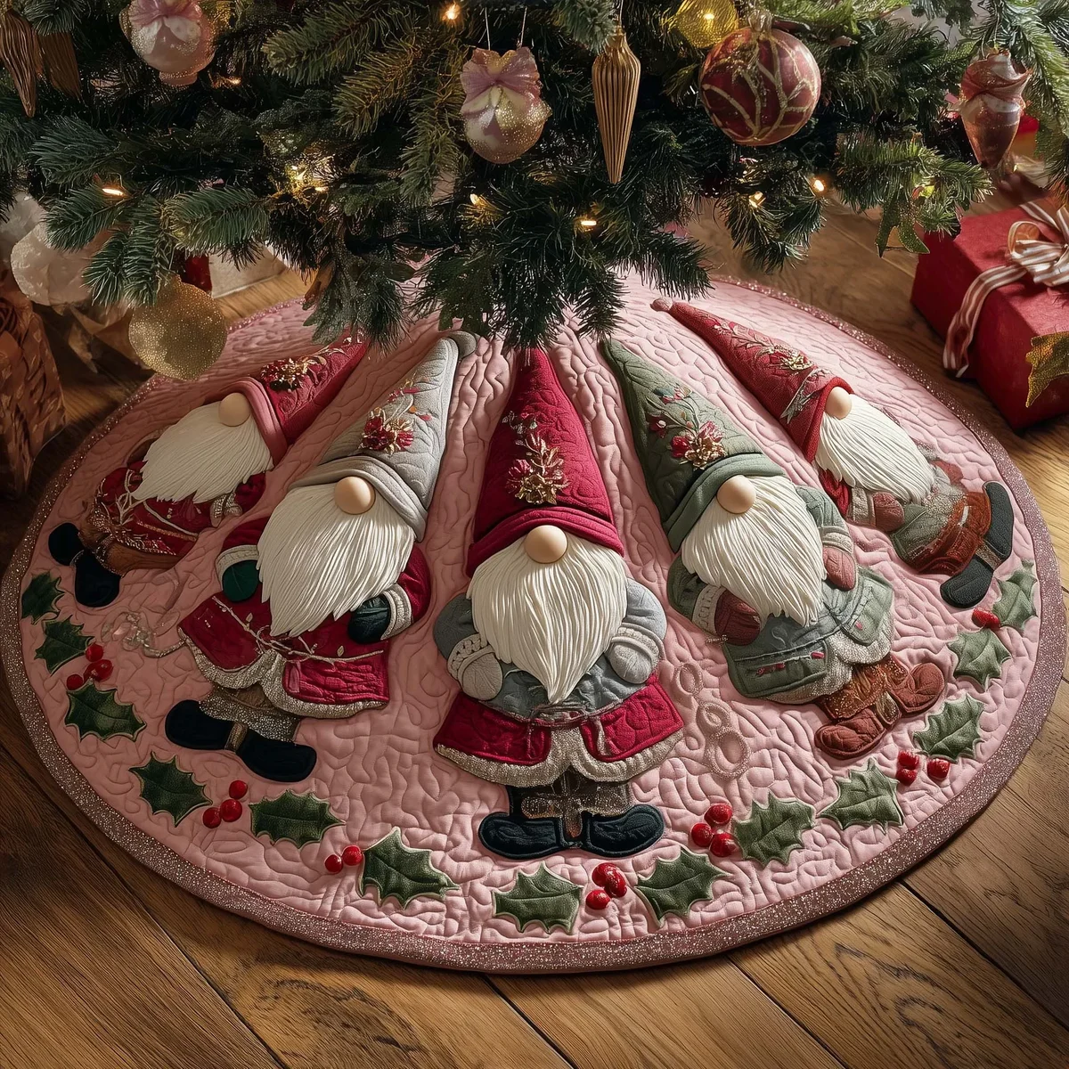 Jolly Workshop Quilted Tree Skirt Christmas Gift