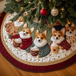 Hot Cocoa Quilted Tree Skirt Christmas Gift