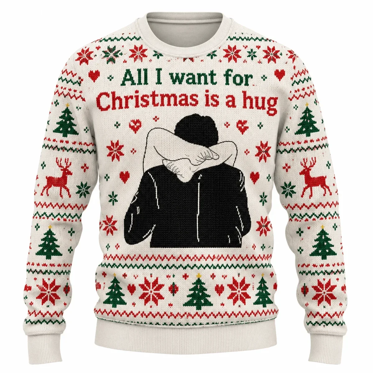 All I Want For Christmas Is A Hug Ugly Christmas Sweater Xmas Vacation Clothing Gifts For Couple
