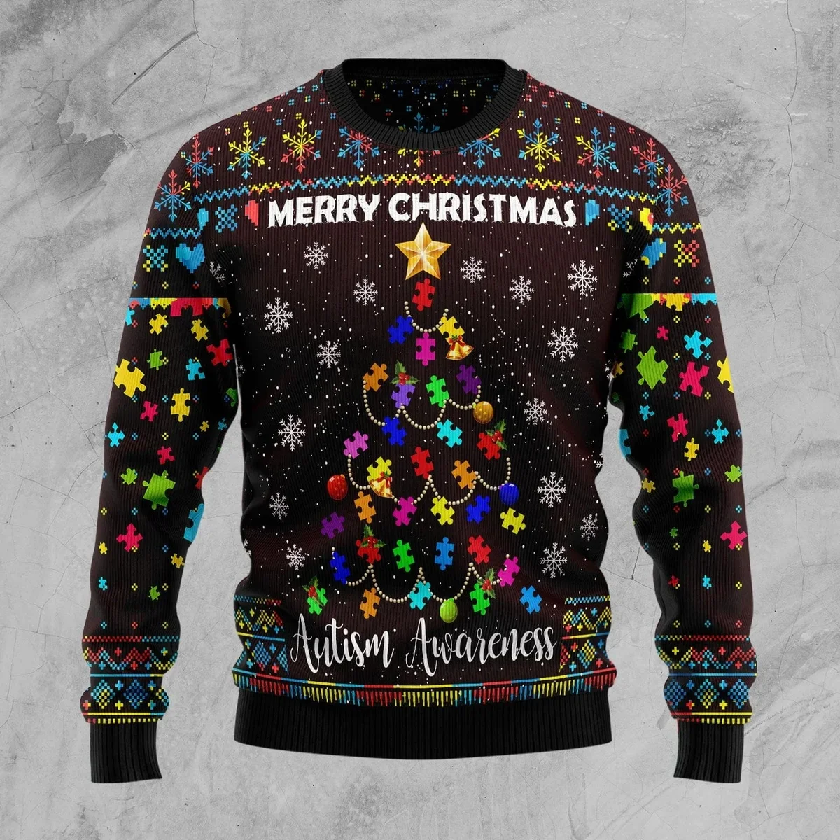 Autism Awareness Christmas Tree Ugly Christmas Sweater Xmas Party Outfits Xmas Gifts
