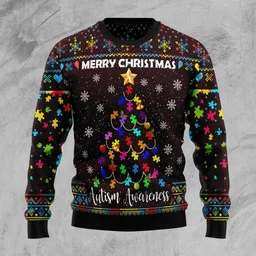 Autism Awareness Christmas Tree Ugly Christmas Sweater Xmas Party Outfits Xmas Gifts