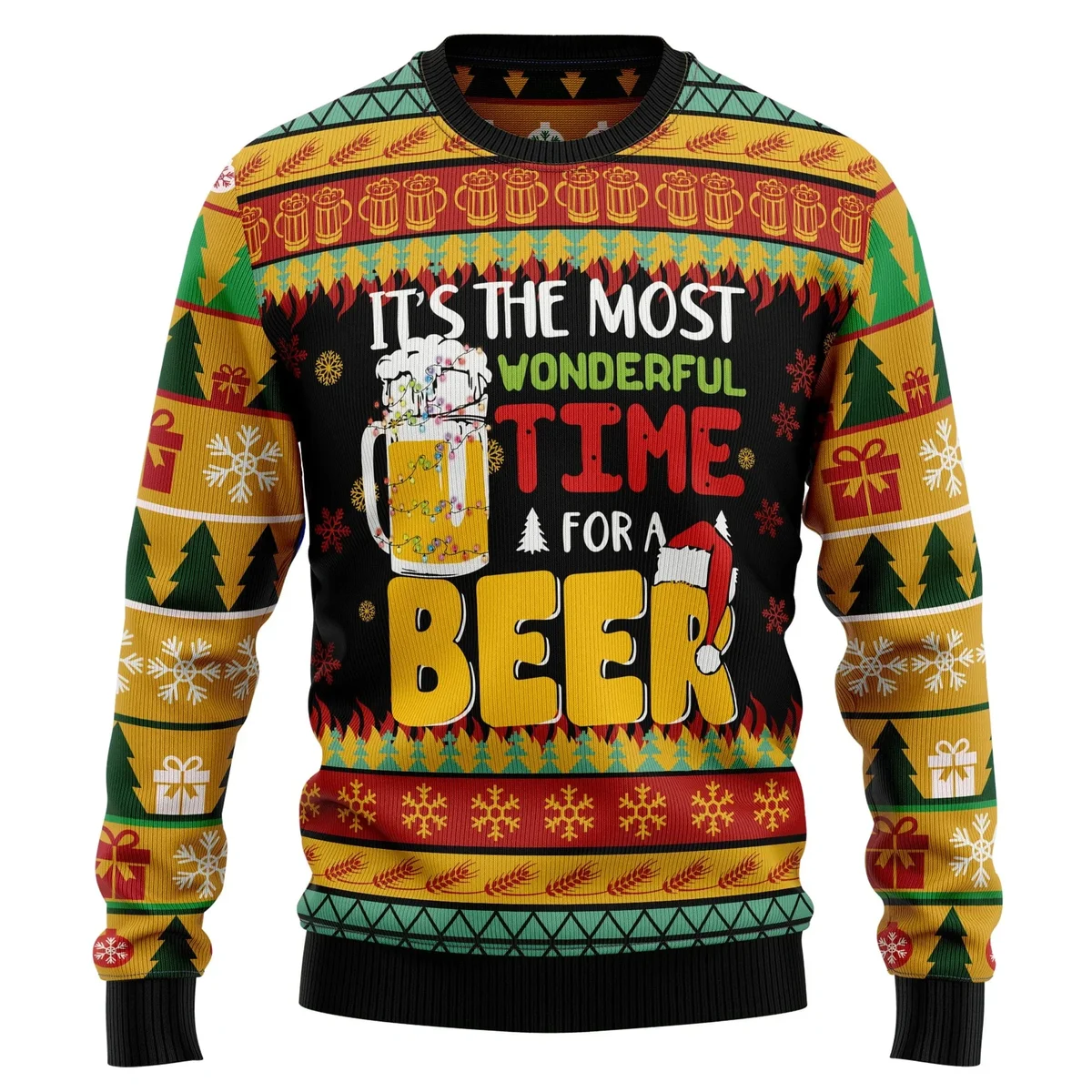 Its The Most Wonderful Time For A Beer Ugly Christmas Sweater Christmas Vacation Outfit Gifts Idea