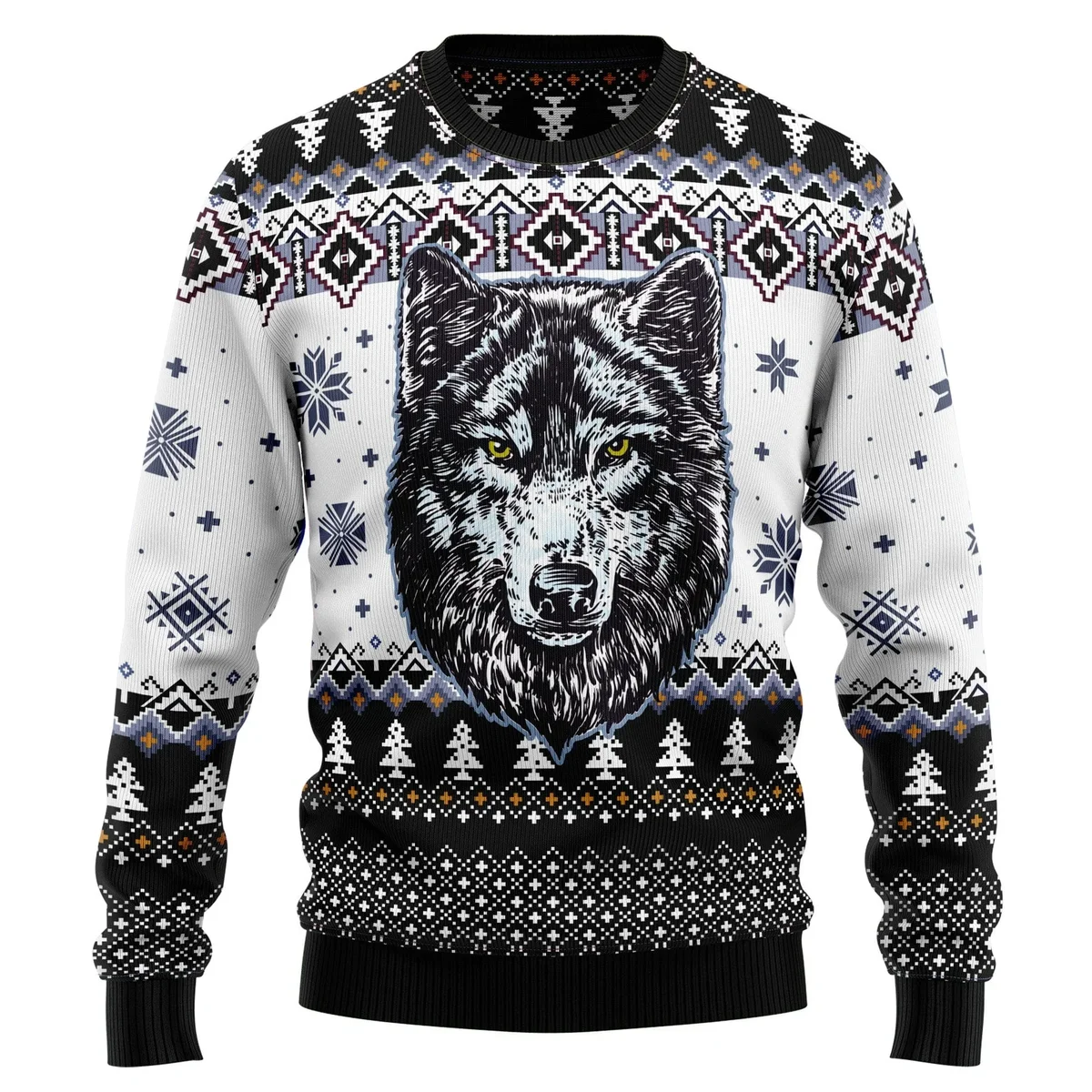 Awesome Wolf Ugly Christmas Sweater Christmas Day Outfit Xmas Gifts For Wolf Lovers