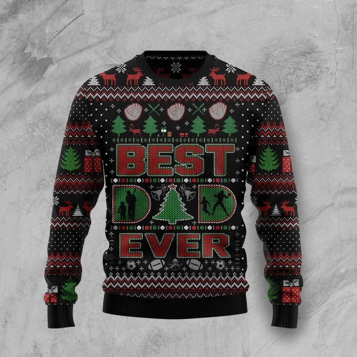 Best Dad Ever Ugly Christmas Sweater Christmas Day Outfit Xmas Gifts For Dad