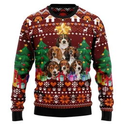 Basset Hound Pine Tree Ugly Christmas Sweater Xmas Party Outfit Gifts For Dog Lovers