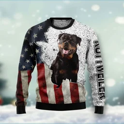 American Tottweiler Ugly Christmas Sweater Cold Weather Clothes Gifts For Dog Lovers