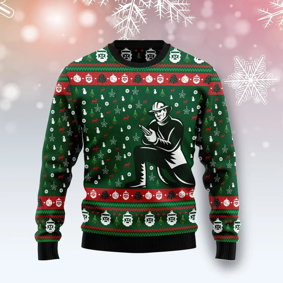 Awesome Firefighter Ugly Christmas Sweater Christmas Vacation Apparel Firefighter Gifts