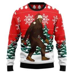 Bigfoot Ugly Christmas Sweater Cold Weather Clothes Gifts For Monkey Lovers