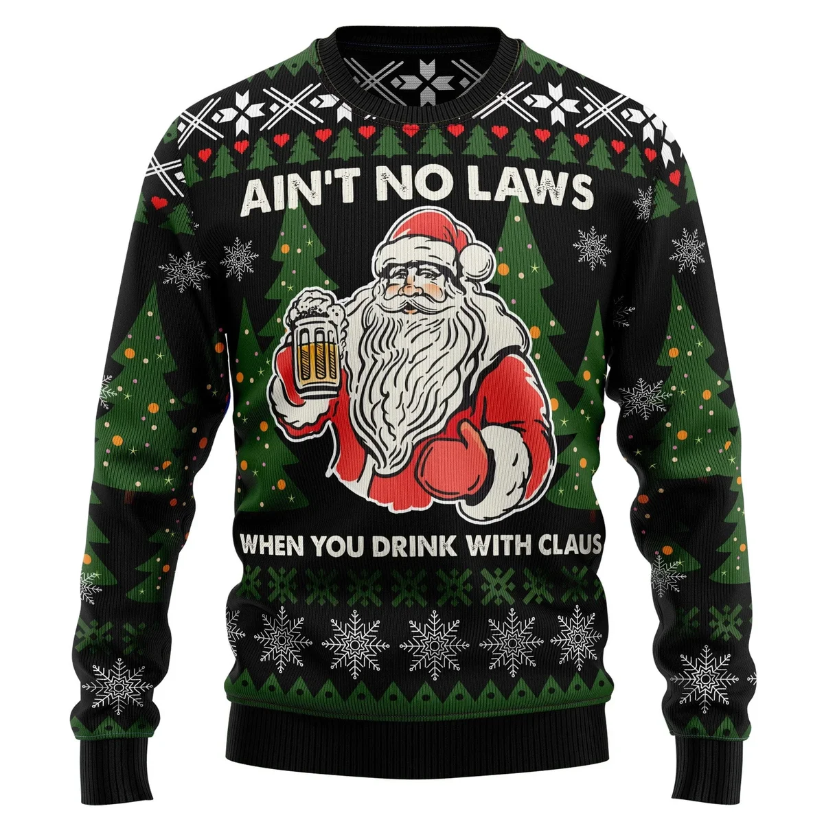 Ain_t No Laws When You Drink With Claus Ugly Christmas Sweater Xmas Gifts For Beer Lovers