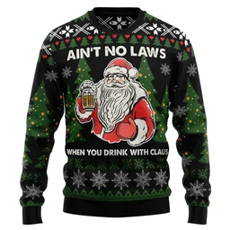 Ain_t No Laws When You Drink With Claus Ugly Christmas Sweater Xmas Gifts For Beer Lovers