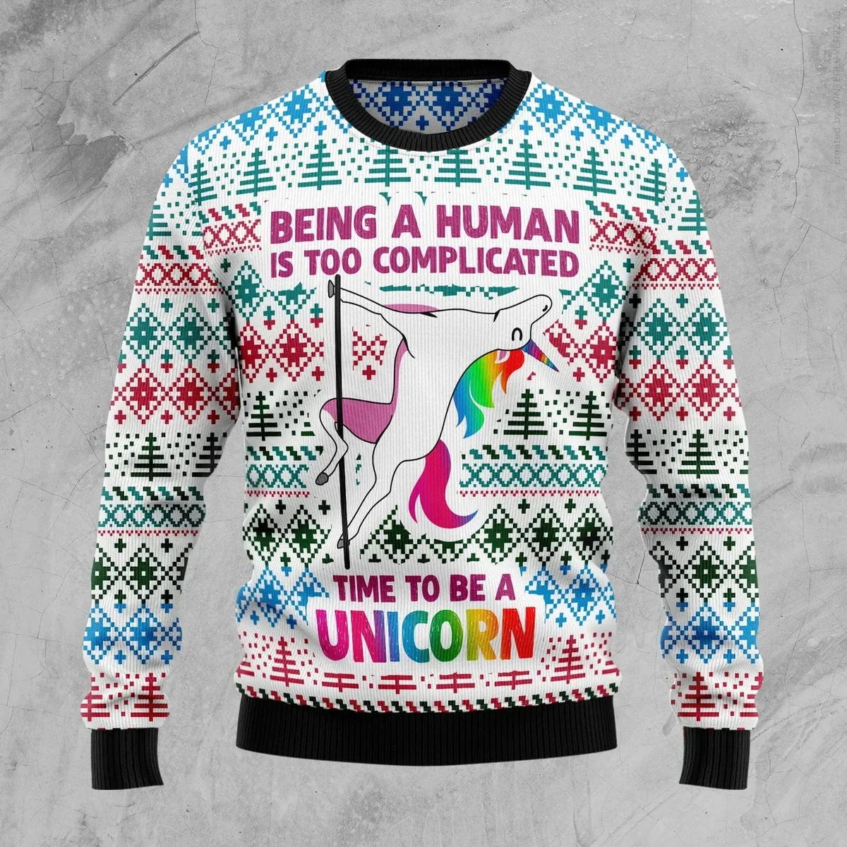 Be A Unicorn Ugly Christmas Sweater Funny Ugly Xmas Sweaters Christmas Gifts For BFF