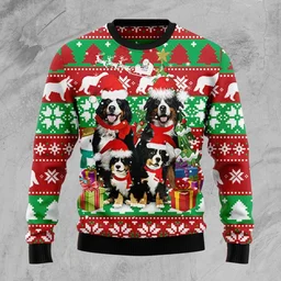 Bernese Mountain Dog Family Ugly Christmas Sweater Xmas Party Outfit Gifts For Dog Lovers