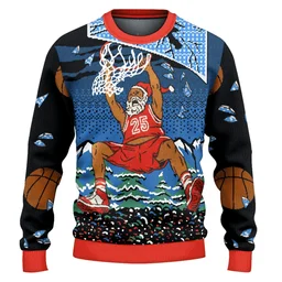 Basketball Santa Ugly Christmas Sweater Christmas Vacation Outfit Gifts For Santa Lovers