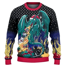 Christmas Dragon Ugly Christmas Sweater Xmas Vacation Clothing Gifts For Dragon Lovers