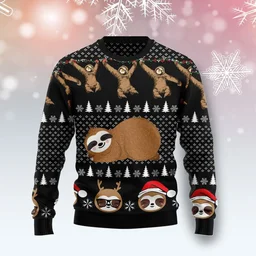 Crazy Sloth Ugly Christmas Sweater Christmas Party Outfit Xmas Gifts For Sister
