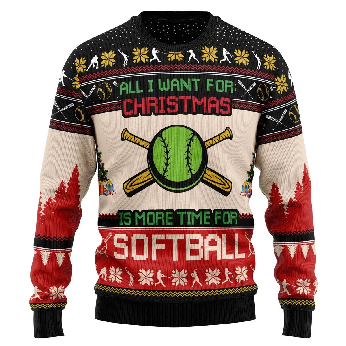 All I Want For Christmas Is More Time For Softball Ugly Christmas Sweater Xmas Clothes Xmas Gifts