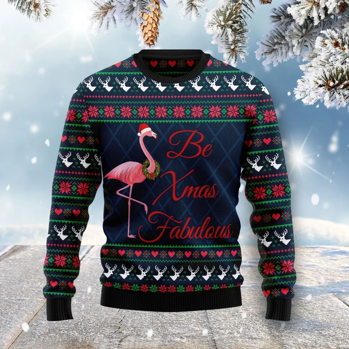 Flamingo Be Xmas Fabulous Ugly Christmas Sweater Xmas Outfits Christmas Gifts For Him