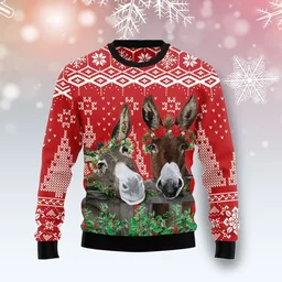 Donkey Buddies Ugly Xmas Sweater Cold Weather Clothes Gifts For Donkey Lovers