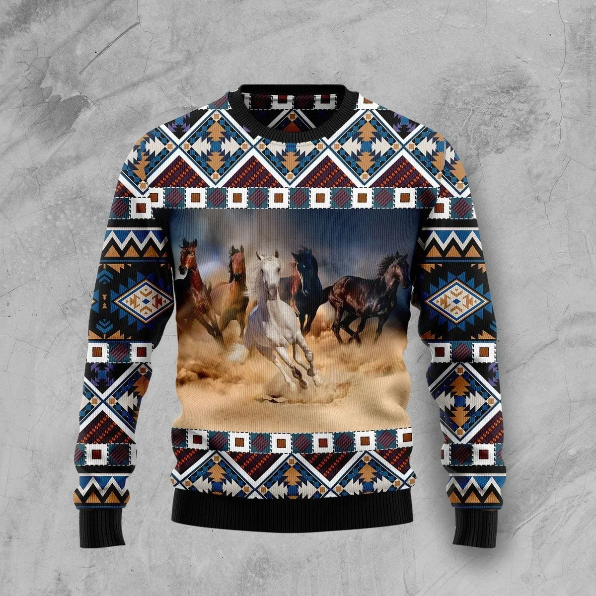 Beautiful Horses Ugly Christmas Sweater Festive Clothing Xmas Gifts For Horse Lovers