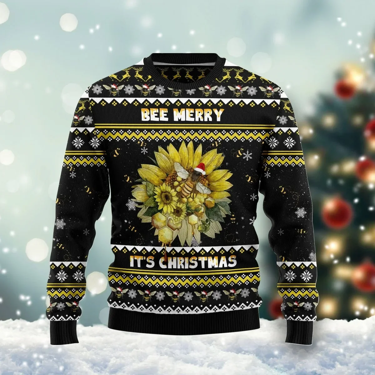 Bee Merry It_s Christmas Ugly Christmas Sweater Xmas Party Clothes Gifts For Bee Lovers