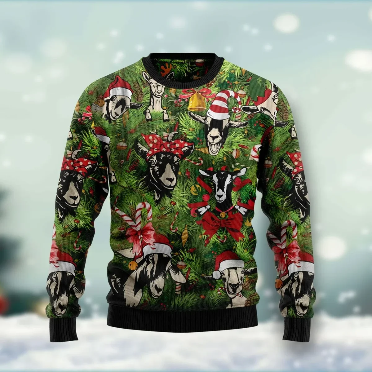 Goats Xmas Holiday Ugly Christmas Sweater Funny Holiday Sweater Xmas Gifts For Goat Lovers