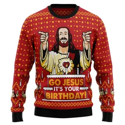 Go Jesus It_s Your Birthday Ugly Christmas Sweater Winter Apparel Xmas Gifts For Christians