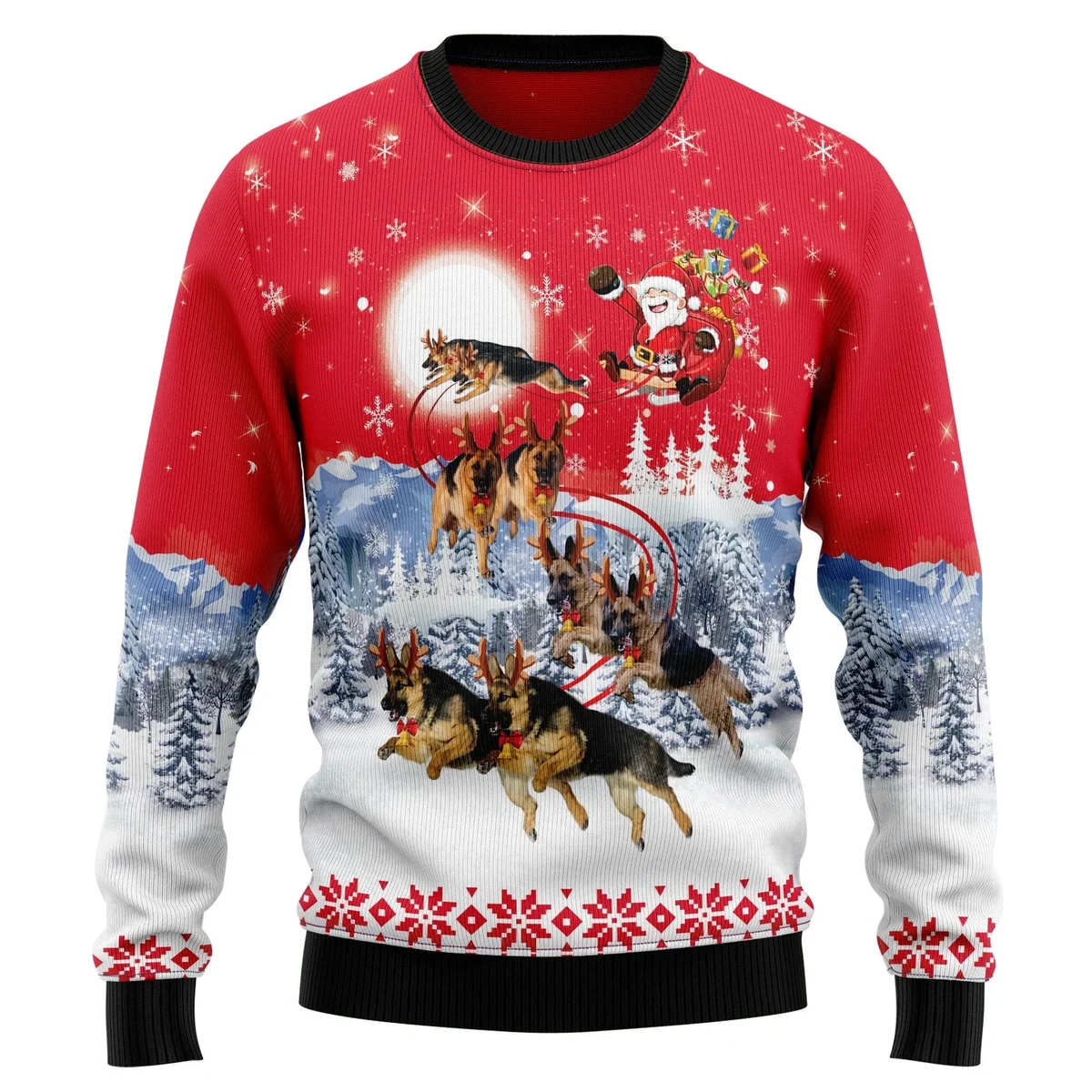 German Shepherd Santa Claus Ugly Christmas Sweater Xmas Clothing German Shepherd Lovers Gifts