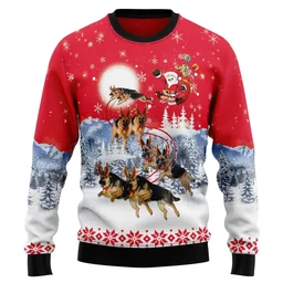German Shepherd Santa Claus Ugly Christmas Sweater Xmas Clothing German Shepherd Lovers Gifts