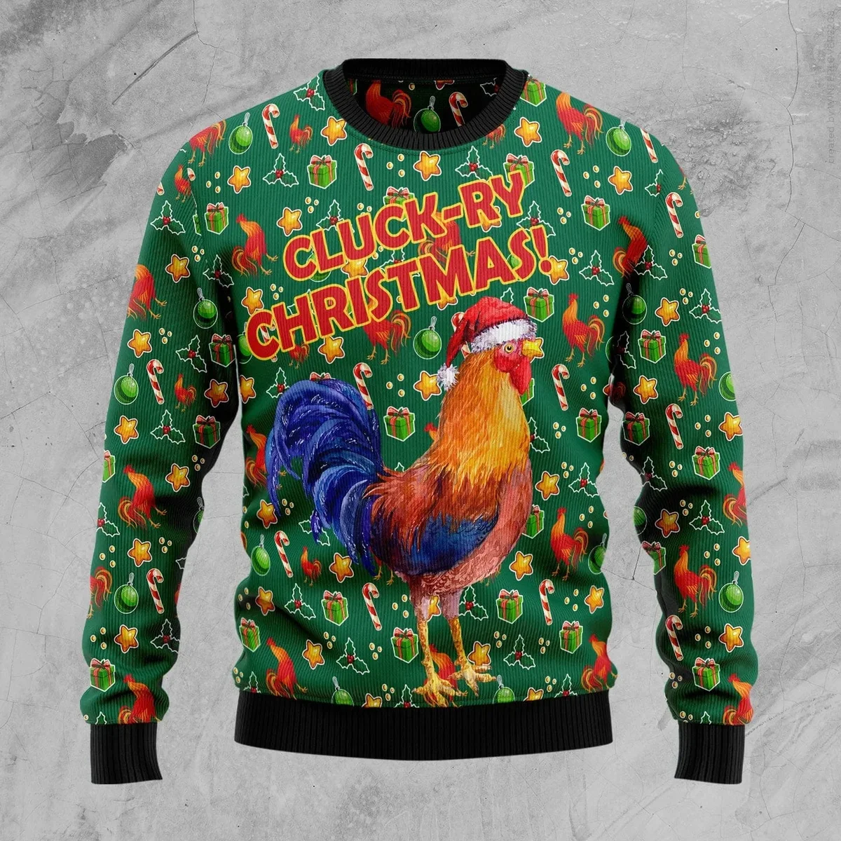 Cluck-Ry Christmas Ugly Christmas Sweater Christmas Vacation Outfit Gifts For Chicken Lovers