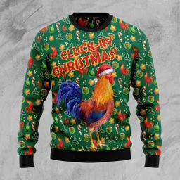 Cluck-Ry Christmas Ugly Christmas Sweater Christmas Vacation Outfit Gifts For Chicken Lovers