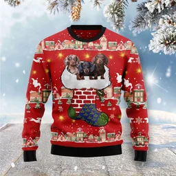 Dachshund Light Up Ugly Christmas Sweater Christmas Vacation Outfit Gifts For Dog Lovers