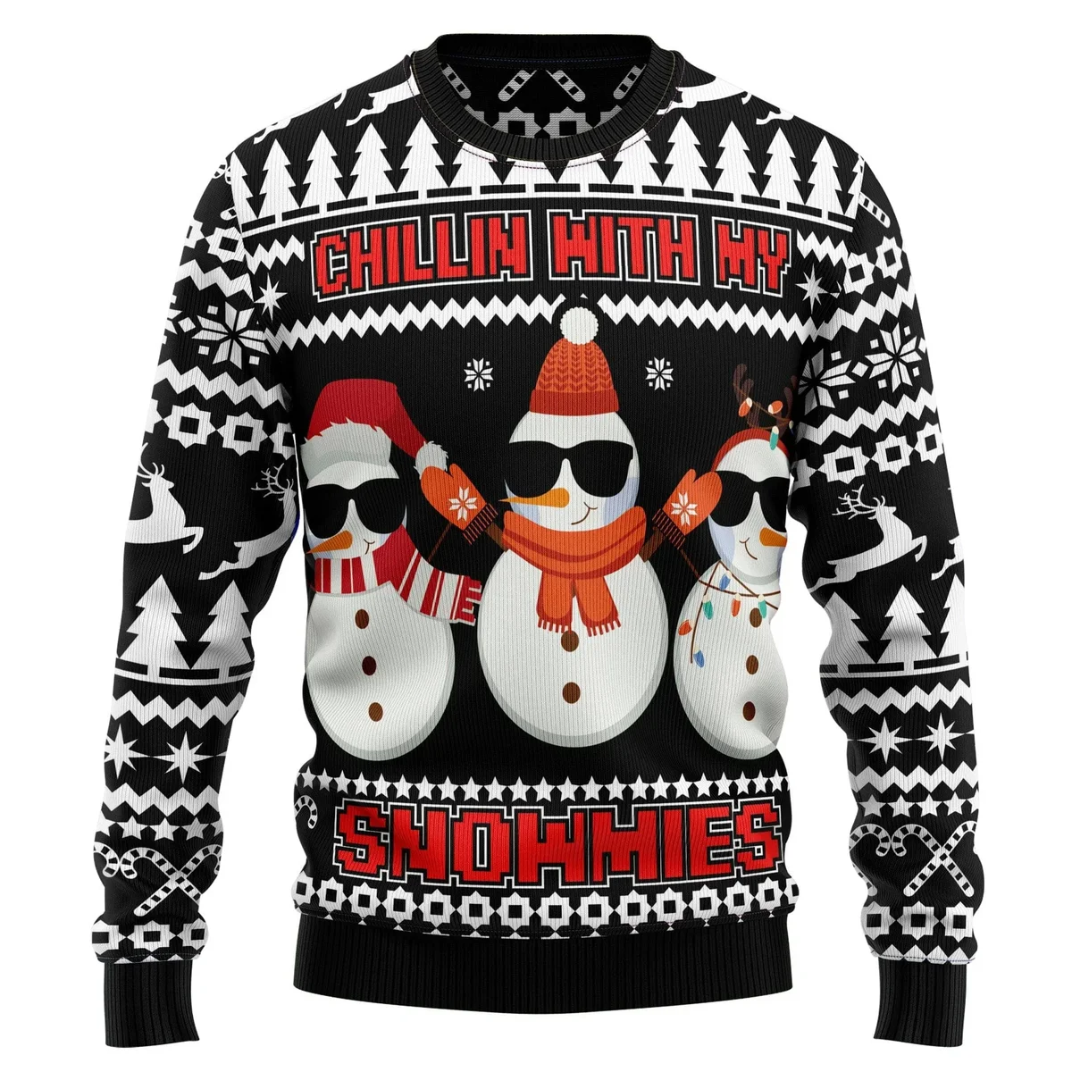 Chillin With My Snowmies Ugly Xmas Sweater Cold Weather Clothes Gifts For Snowman Lovers