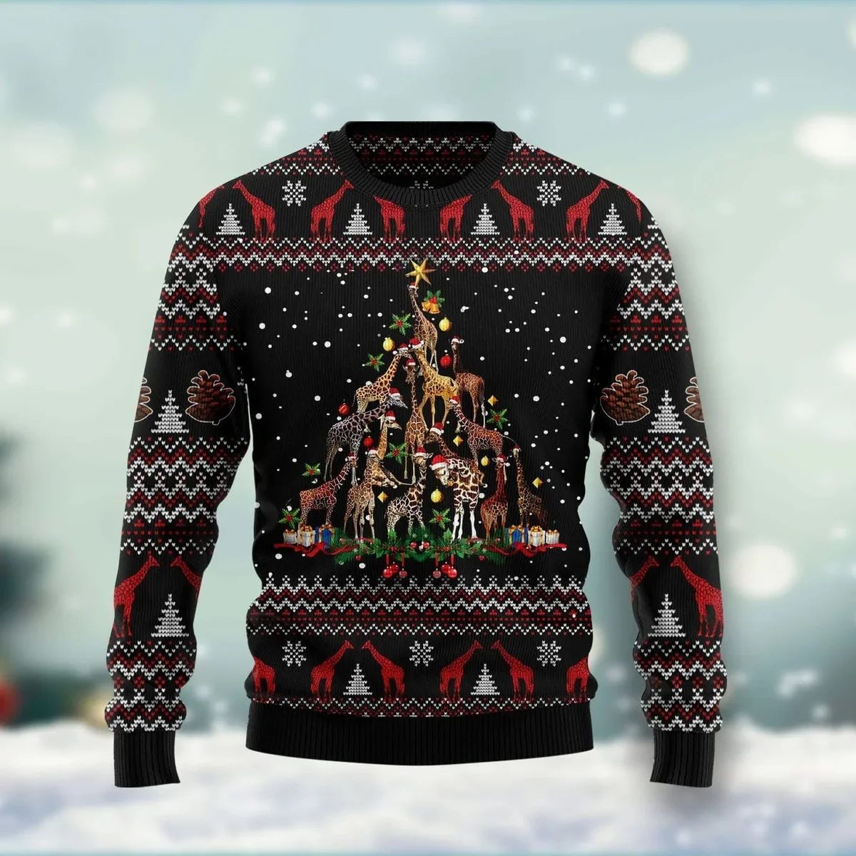 Giraffe Christmas Tree Ugly Christmas Sweater Xmas Sweater Gifts For Giraffe Lovers