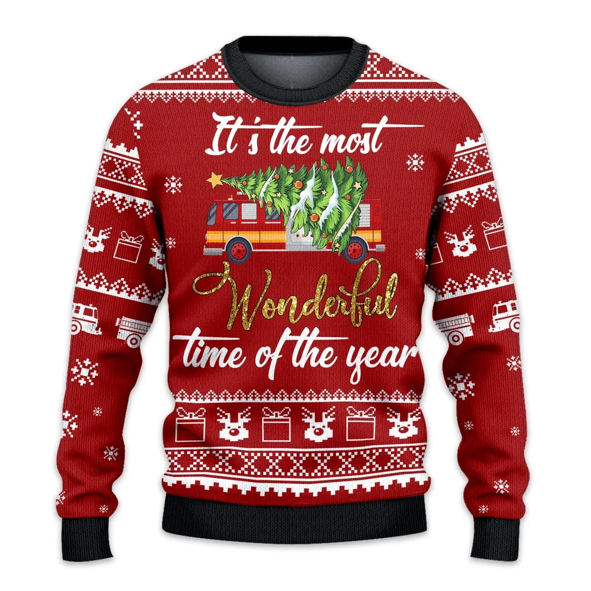Firefighter Christmas Ugly Sweater Xmas Outfits Xmas Gifts For Firefighter Lovers